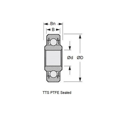 1129428 | WR12128-TTS (Each) --- Single Row Ball Bearings - 22.225x33.338x6.35 mm / 7.142 mm Unflanged - Chrome Steel SAE 52100 Bearing