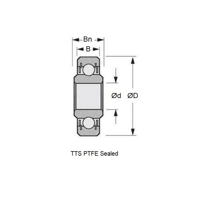 1059041 | WR1106C-TTS-MC3 (Each) --- Single Row Ball Bearings - 4.826x15.875x5.944 mm / 7.544 mm Unflanged - Chrome Steel SAE 52100 Bearing