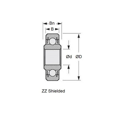 1036832 | SWR0A-ZZ-MC3-L23 --- Single Row Ball Bearings - 1.191x3.967x2.381 mm / 3.175 mm - Stainless Steel AISI 440C