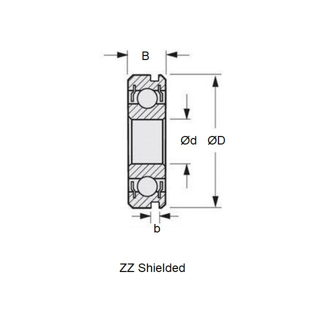 1074781 | MR137A-ZZN-ECO (Each) --- Single Row Ball Bearings - 7x13x4 mm with Snap Ring Groove - Chrome Steel SAE 52100 Bearing