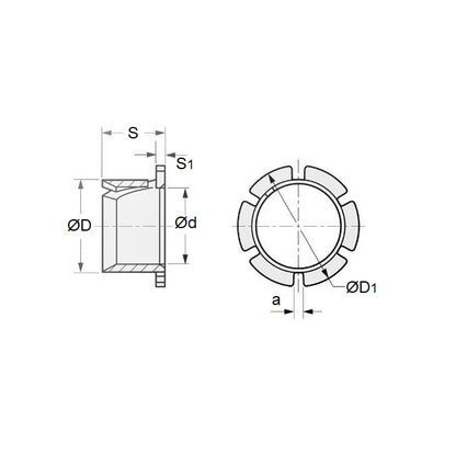 1050843 | BF0040-0052-0040-PCB (PK-10) --- Clip Bushes - 4x5.2x4 mm Bevelled Edge - Plastic Bush