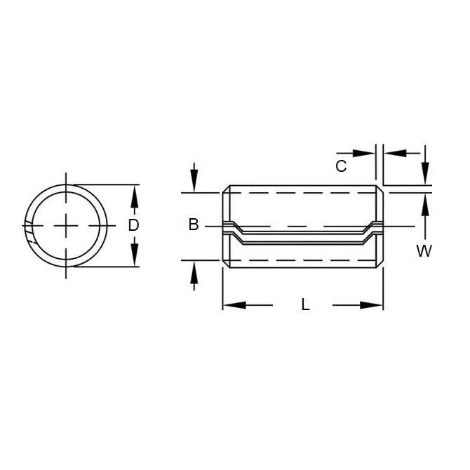 1061689 | DB050-064-200 (Each) --- Dowel Bushings Pins - 5x20x6.35 mm