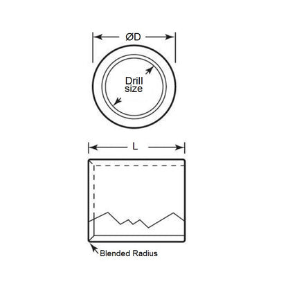 1057300 | BP0024-0048-0095-DP (Each) --- Drill Bushings - 4.763x2.381x9.525 mm Plain - Carbon Steel - Hardened Bushing