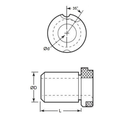 1135476 | BF0254-0167-0254-DS (Each) --- Drill Bushings - 25.4x16.669x25.4 mm Flanged - Carbon Steel Bushing