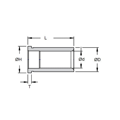 1136038 | PCS-BU-301RS (Each) --- Shoulder Bushings - 25.4x34.925x34.925 mm - Hardened Steel Bushing