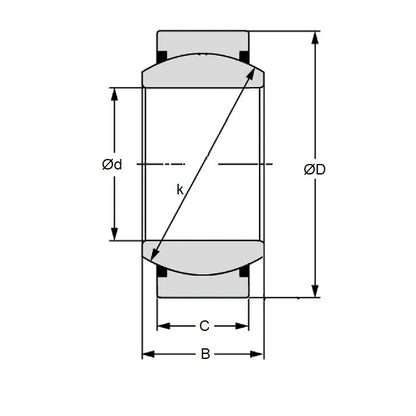1114921 | GE-01600-03200-W300 (PK-10) --- Spherical Bushings - 16x32x21 mm - W300 Plastic Bushing