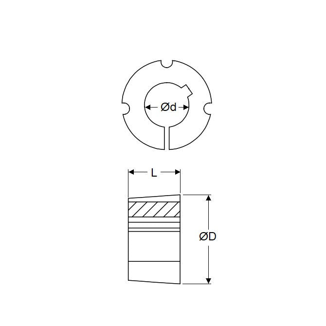 1125012 | TLB-1008-0200 (Each) --- Taperlock Bushings - 20x35x22.2 mm - Steel Bushing