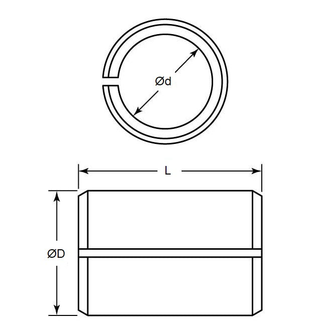 1121063 | VT106RS (Each) --- Tension Bushings - 19.05x25.4x25.4 mm - Carbon Steel Bushing