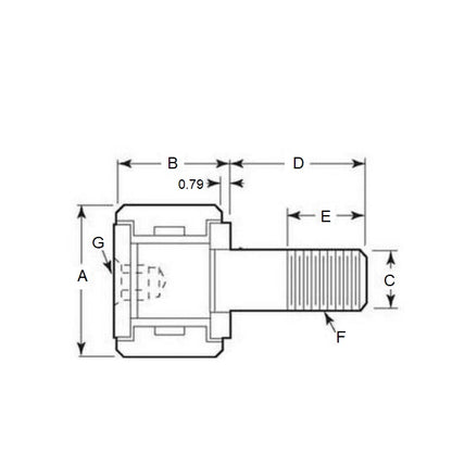 1136347 | NCF30RS (Each) --- Bronze Bushing Self Lubricating Cam Followers - 25.4x41.275 mm - 7/16-20 UNF - Steel and Bronze Cam Follower