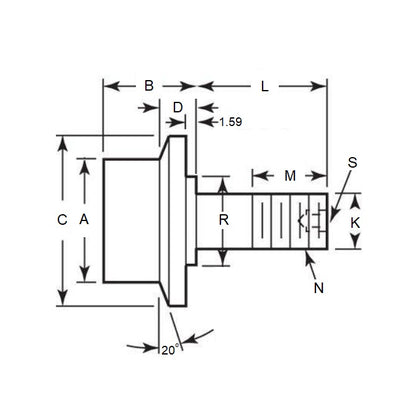 1164803 | CCF270RS (Each) --- Flanged Stud Cam Followers - 50.8x93.675 mm - 7/8-14 UNF - Steel Cam Follower