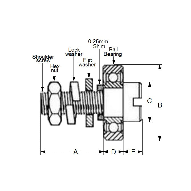 1129730 | CF-2223-0714-2580-440 (PK-2) --- Miniature Cam Followers - 22.23x25.8x17.07 mm Standard - Stainless Steel AISI 440C Cam Follower