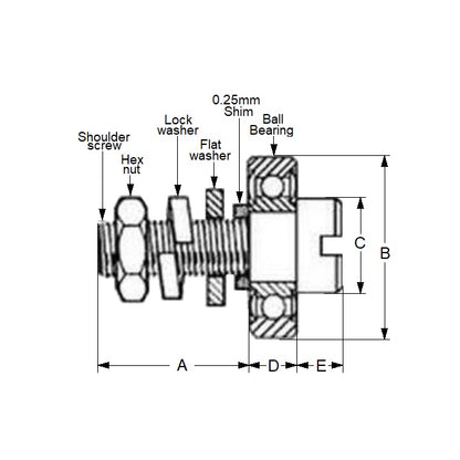 1129730 | CF-2223-0714-2580-440 (PK-2) --- Miniature Cam Followers - 22.23x25.8x17.07 mm Standard - Stainless Steel AISI 440C Cam Follower