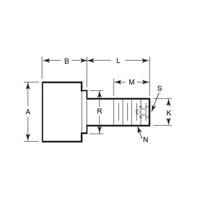 1180194 | CCF230RS (Each) --- Needle Roller Cam Followers - 76.2x114.3 mm - 1.1/4-12 UNF Standard - Steel Cam Follower