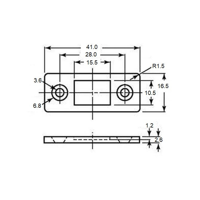 1155848 | SUG-527RS (Each) --- Magnetic Ultra Thin Catches - 41x16.5x2.6 mm Heavy Duty