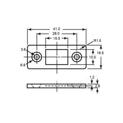 1155848 | SUG-527RS (Each) --- Magnetic Ultra Thin Catches - 41x16.5x2.6 mm Heavy Duty