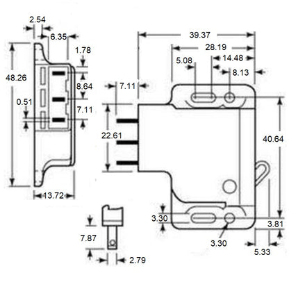 1039757 | SC-4385RS (PK-10) --- Side Mount With Microswitch Catches - Pull Up Force 2.23 - - -