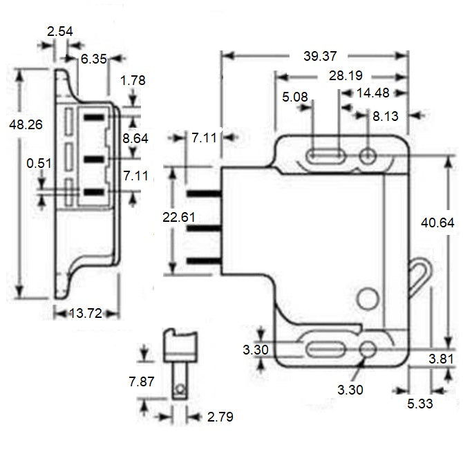 1054987 | SC-4380RS (PK-10) --- Side Mount With Microswitch Catches - Pull Up Force 4.46 - - -