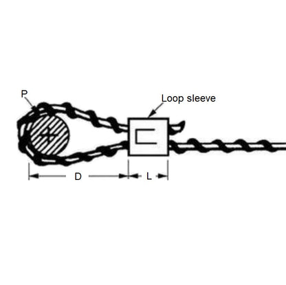1036748 | LS-0159 (PK-10) --- Loop Sleeves Cable Attachments - 1.59x8.33 mm - - - Zinc Plated Copper Attachment
