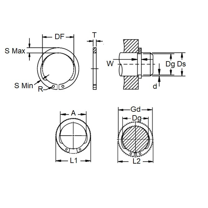 1147209 | CCE-03400-C-V (Each) --- External Retaining Rings - 34x1.5x32.3 mm Circlips - Carbon Spring Steel Circlip