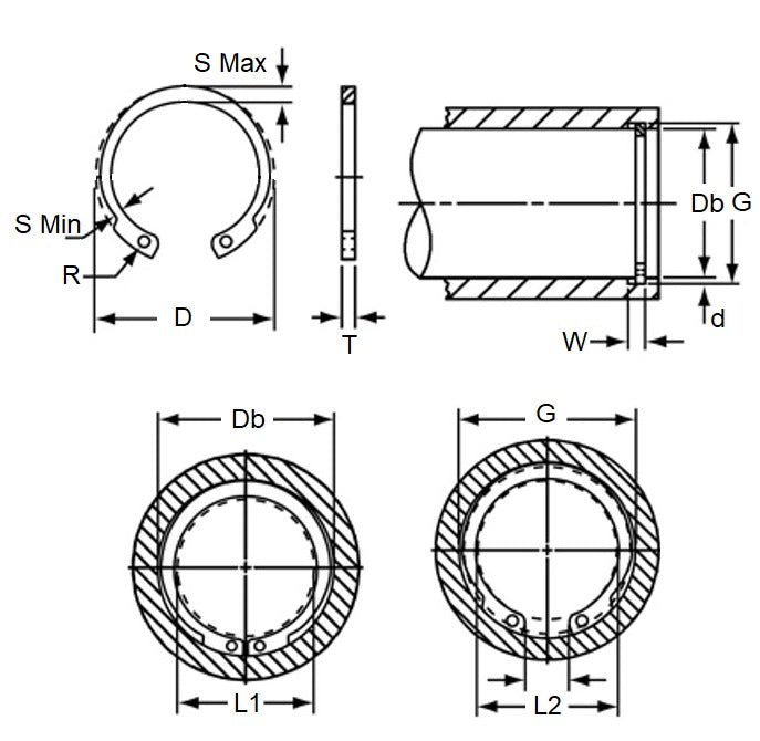 1119426 | CCI-01900-C-V (PK-5) --- Internal Retaining Rings - 19x1x20 mm Circlips - Carbon Steel Circlip
