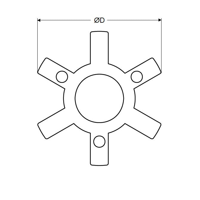 1120658 | CP-191-HUB-J-3J-51 (Each) --- Three Jaw Type Couplings - 19.05x19.05x50.8 mm Hubs