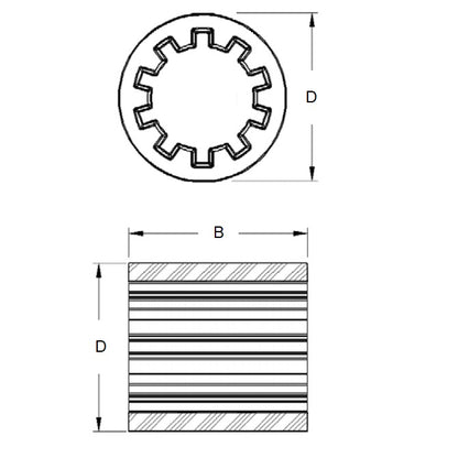 1160377 | CP-SLV-G-PR-46U (Each) --- Geargrip Couplings - Bore Sleeve Only Match OD with Hub - Urethane Sleeve Sleeves - Polyurethane Coupling