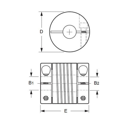 1094137 | CP-110-110-30-030-H-P1 (Each) --- Helical Couplings - 11x11x30 mm Standard - Stainless Steel 17-4 PH Coupling