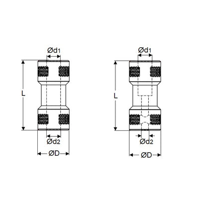1039814 | CP-023-040-09-R-B (PK-4) --- Rigid Couplings - 2.3x4x9 mm Hobby Brass - Brass Coupling