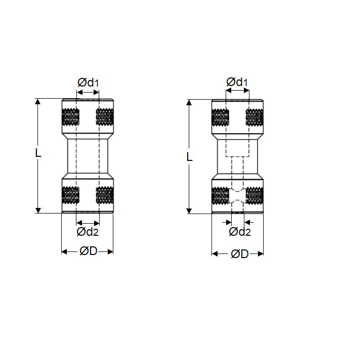 1046387 | CP-032-050-09-R-B (PK-5) --- Rigid Couplings - 3.175x5x9 mm Hobby Brass - Brass Coupling