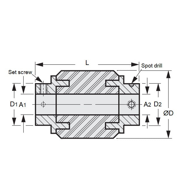 1043018 | CP-030-040-21-032-NF-R3S (Each) --- Neo Flex Couplings - 3x4x20.6 mm - Stainless Steel 303 and Neoprene Coupling