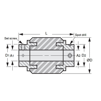 1043018 | CP-030-040-21-032-NF-R3S (Each) --- Neo Flex Couplings - 3x4x20.6 mm - Stainless Steel 303 and Neoprene Coupling