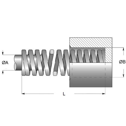 1132978 | DS-250-051-LD (Each) --- Die Springs - 25x12.5x51 mm Metric - Carbon Spring Steel
