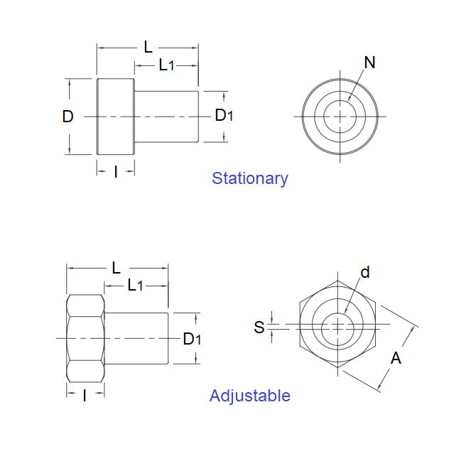 1044877 | DVAB3-ST-080-ADJ-303 (Each) --- Adaptor Bushings Dual Vee - Bushing Size 3 - 25.2x9.47 mm - Stainless Steel 303 Similar to A2, 304, 18-8