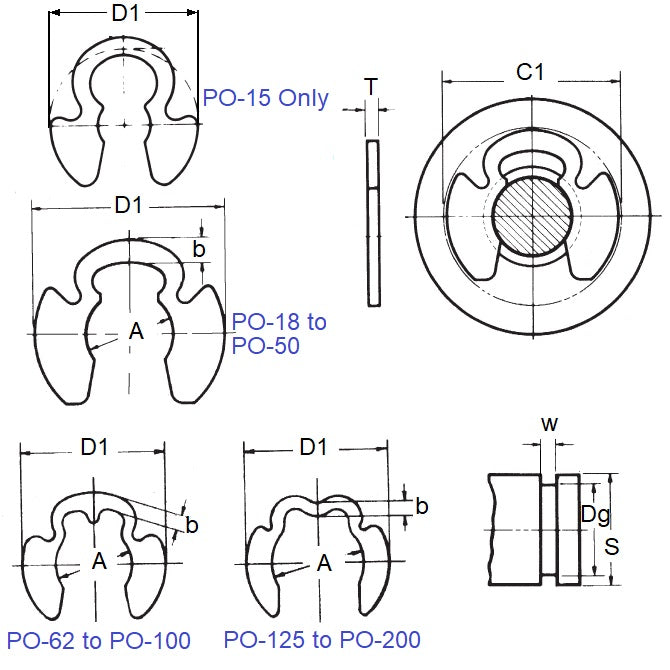 1107693 | ECL-0112-0127-CZ-KR (Pack of 250)  --- E-Clips Retaining Rings - 12.7x11.18x1.27 mm Klipring - Zinc Plated Carbon Steel E-Clip