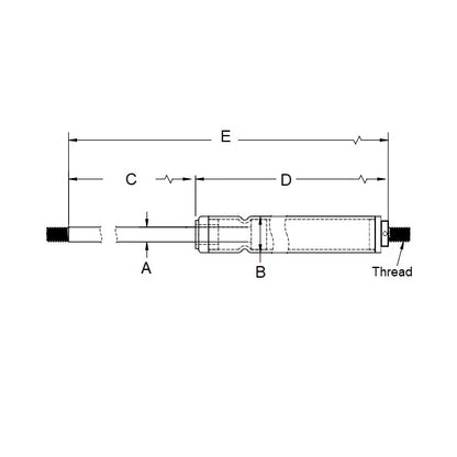 1219133 | GAS7RS (Each) --- Adjustable Force Gas Springs - 299.97x640.08 mm - 122.47 KG - Steel Gas Spring