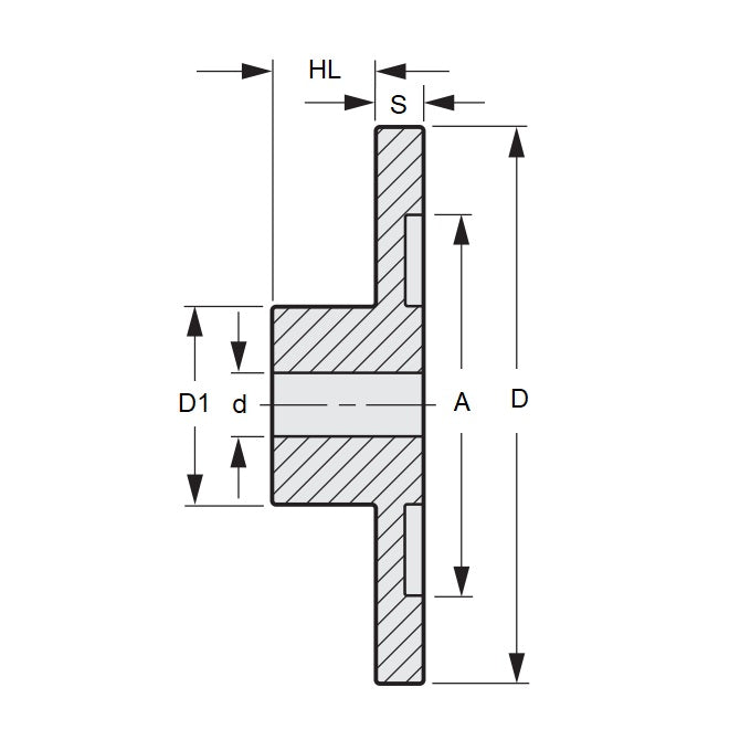 1158502 | GBL-045-030-120-A (PK-50) --- Blanks Gears - 44.8x3x12 mm - Acetal Gear