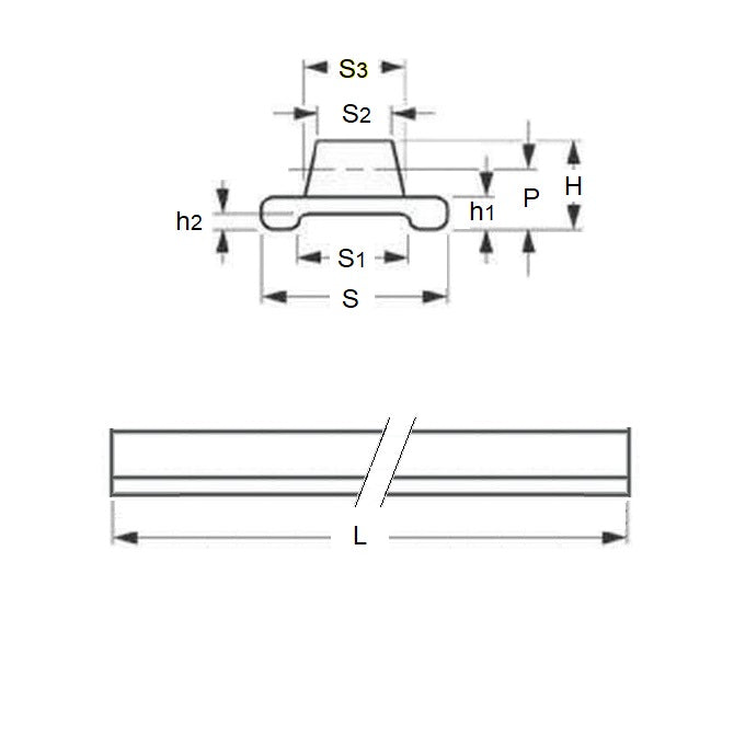 1035297 | GR-M1F-2000-A (Each) --- Rack Gears - Module 1 - 2000x10 mm Imperial