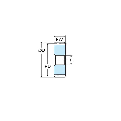 1176042 | G035P-070-M05-050-100-A (PK-5) --- Spur Gears - 70 tooth - 35x10 mm Hubless - Acetal - No Insert Gear