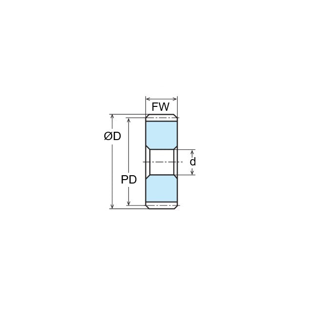 1096477 | G010P-012-V32-048-032-N (Each) --- Spur Gears - 12 tooth - 9.53x3.175 mm Hubless - Nylon Polyamide 6/6 Gear