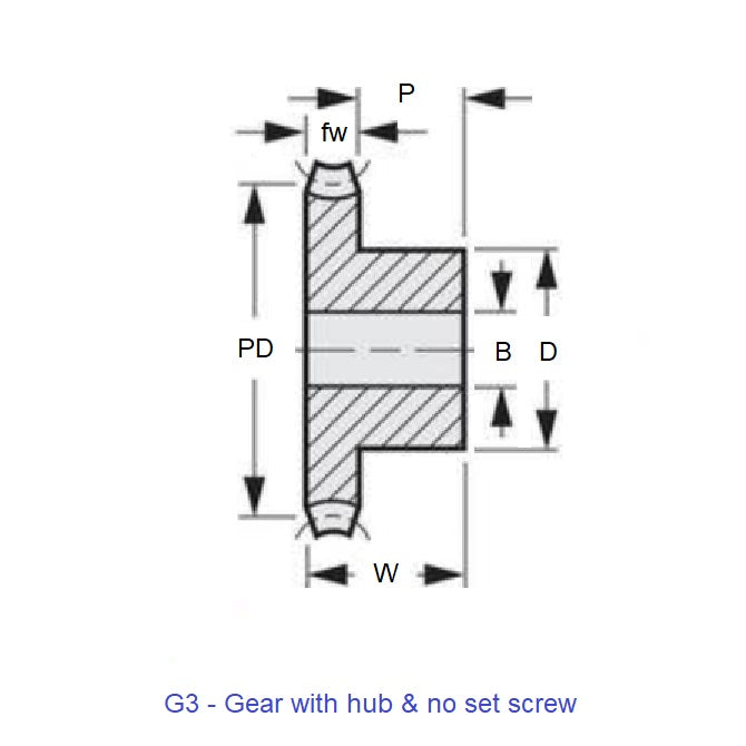 1002656 | WG1R-080-050-060-ACE (Each) --- Worm Gears - Pitch Module 0.8 - 50 tooth - 4 Deg 24 Min Module 0.8 - Polyacetal White Gear