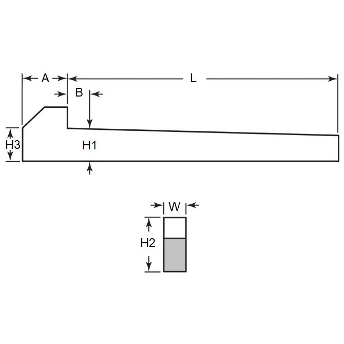 1070250 | GHK0635-0635-064-Z (Each) --- Gib Head Keys - 6.35x6.35x63.5 mm - Zinc Plated Steel Key