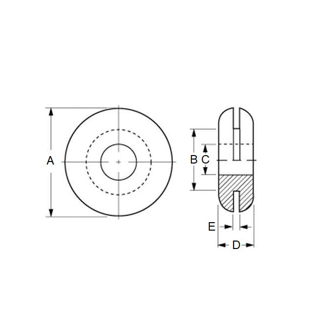 1078943 | GO-080-048-110-R16 (PK-10) --- Natural Rubber Grommets - 8x4.8x11 mm Open - Natural Rubber Grommet