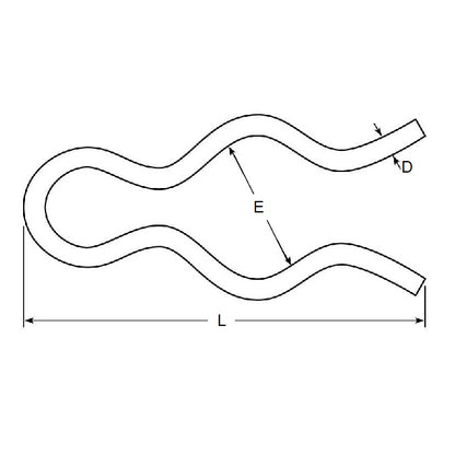 1069684 | HPE-064-12-022-C (PK-50) --- Hitch External Pins - 6.35x1.6x1.2 mm - Spring Wire, Oil-Tempered Pin