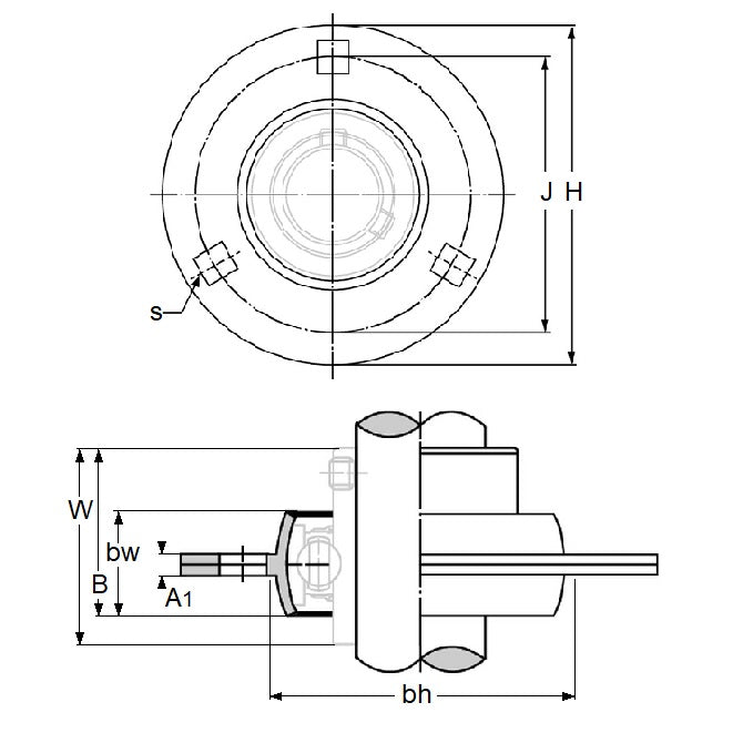 1185323 | PF-4 (Each) --- Flanged Housings - 90 - 25.7 mm 3 Bolt Hole - Steel Housing