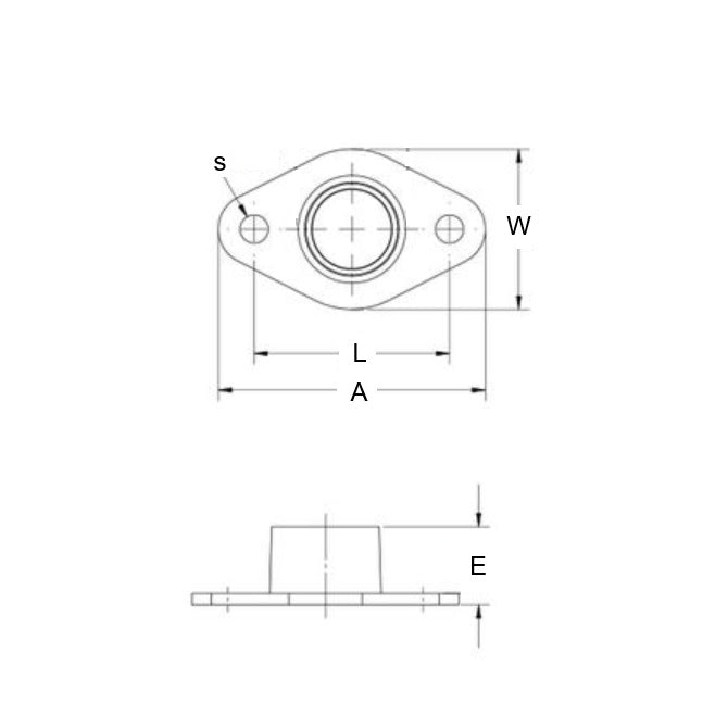 1082260 | BFM-8M-NN (Each) --- Flanged 2 Bolt Housing and Bearing Assembly - 8x53x16.7 mm Rigid - Steel