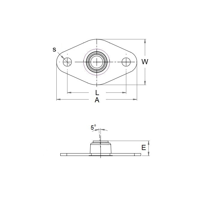 1092591 | BFM-10M-B (Each) --- Flanged 2 Bolt Housing and Bearing Assembly - 10x53x17 mm Aligning - Sintered Bronze SAE 840