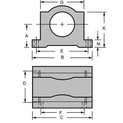 1136632 | LCHP-0254-056-CC (Each) --- Housings Pillow Block Closed Ceramic Coated Linear - 25.4 82.55 x 71.44 55.56 mm
