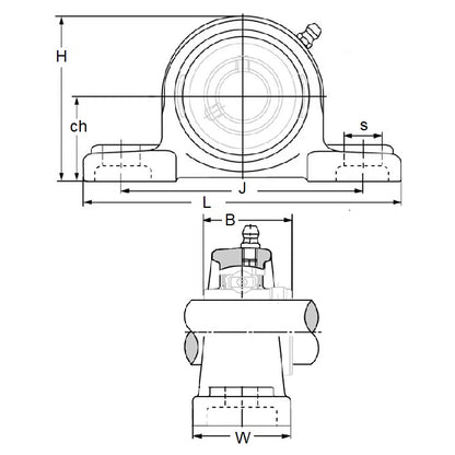 1176607 | P205 (Each) --- Cast Iron Pillow Block Housings - 70x140x45 mm - Cast Iron Housing