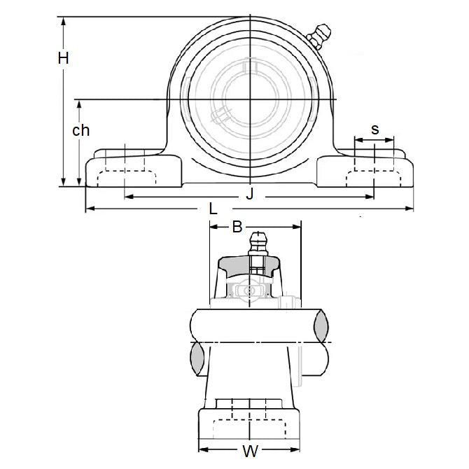 1148781 | IP-138RS (Each) --- Pillow Block Housing and Bearing Assembly - 35x47.6x168 mm Thermoplastic and Stainless