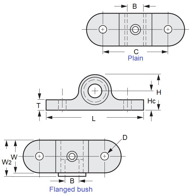 1087027 | BB-095-ZD (Each) --- Pillow Block Die Cast Housings - 9.525x56.356x38.1 mm - Die Cast Zinc Housing